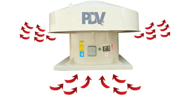Quạt hút mái nhà xưởng công nghiệp PDV loại bỏ không khí nóng